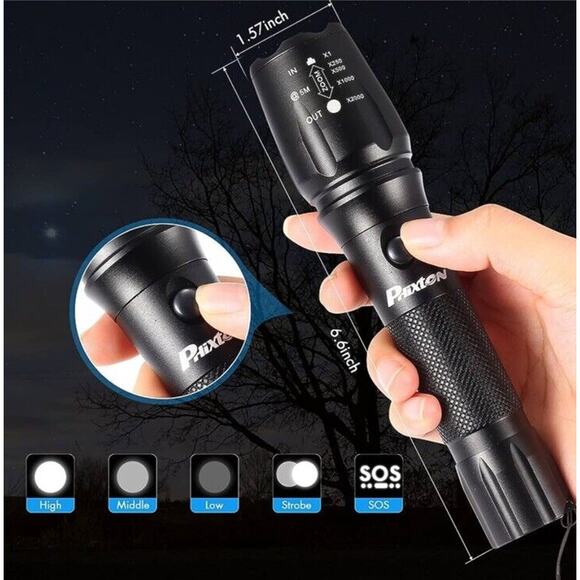 🔥PHIXTON Flashlights Rechargeable LED Powerful 5000 Lumen BNWT🔥 - Picture 3 of 7